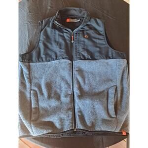 THE AMERICAN OUTDOORSMAN BONDED POLAR FLEECE FULL ZIP VEST size L BLK/GREY